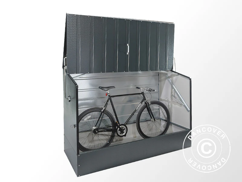 Sykkelskur, Bicycle Storage Box, Trimetals ,1,96x0,89x1,33m, 1,74m², Antrasitt - Image 12