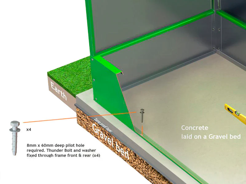 Sykkelskur, Bicycle Storage Box, Trimetals ,1,96x0,89x1,33m, 1,74m², Antrasitt - Image 13