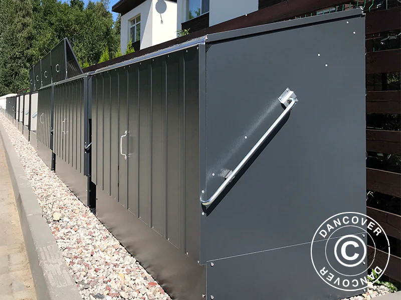 Sykkelskur, Bicycle Storage Box, Trimetals ,1,96x0,89x1,33m, 1,74m², Antrasitt - Image 5