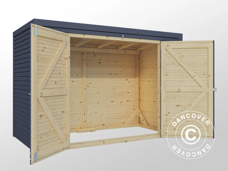 Sykkelskur i tre, Bertilo Box Bike, 2,07x1,03x1,43m, 2,1m², Antrasitt - Image 5