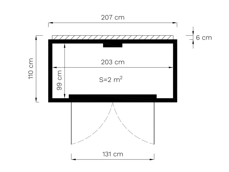 Sykkelskur i tre, Bertilo Box Bike, 2,07x1,03x1,43m, 2,1m², Naturlig - Image 8