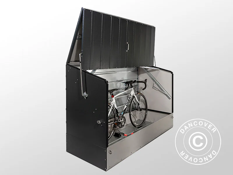 Sykkelskur med rampe, Protect-a-Cycle, Trimetals, 1,96x0,89x1,33m, 1,74m², Antrasitt - Image 10