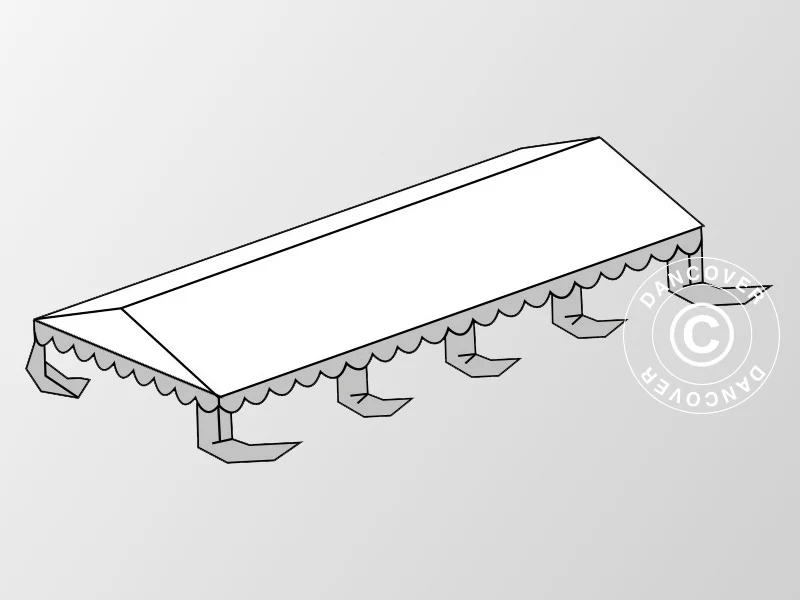 Takduk for Partytelt Original 4x8m PVC, Hvit/Grå