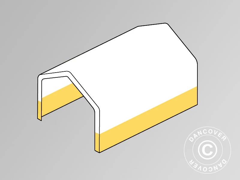 Takduk til lagertelt/arbeidstelt PRO 4x6m, PVC, Hvit/gul