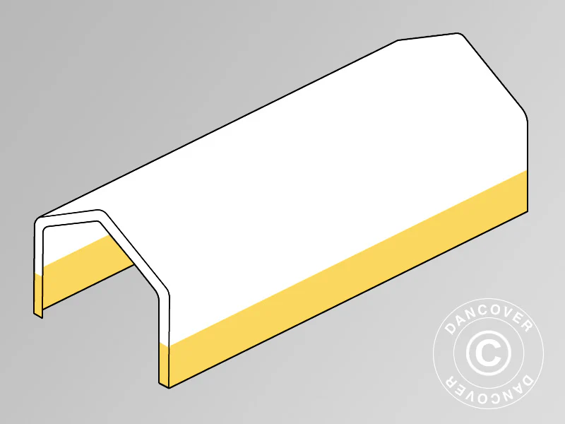 Takduk til lagertelt, arbeidstelt PRO 5x10m, PVC, Hvit/gul