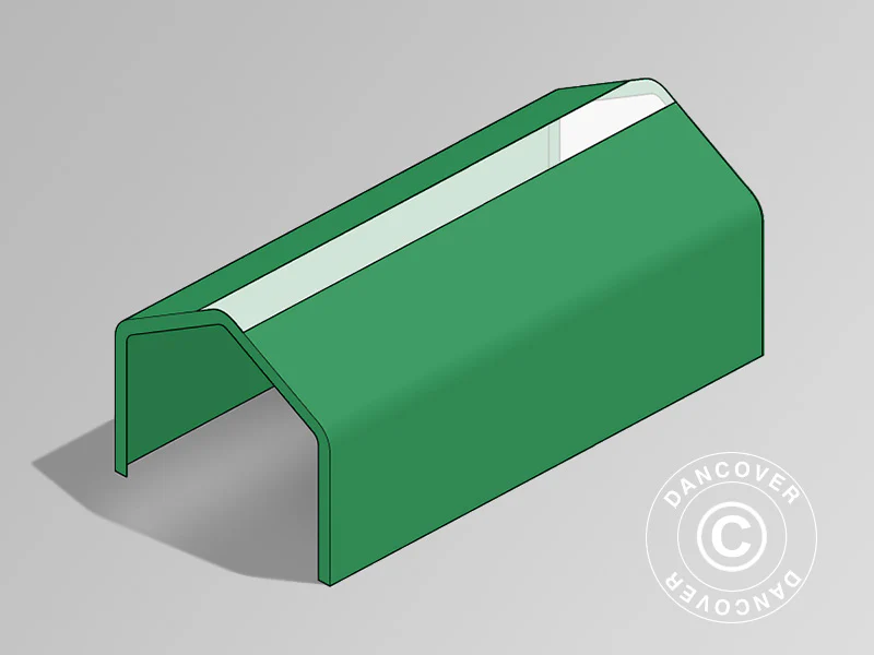Takduk til Lagertelt PRO 6x12m PVC m/hvitt takpanel, Grønn