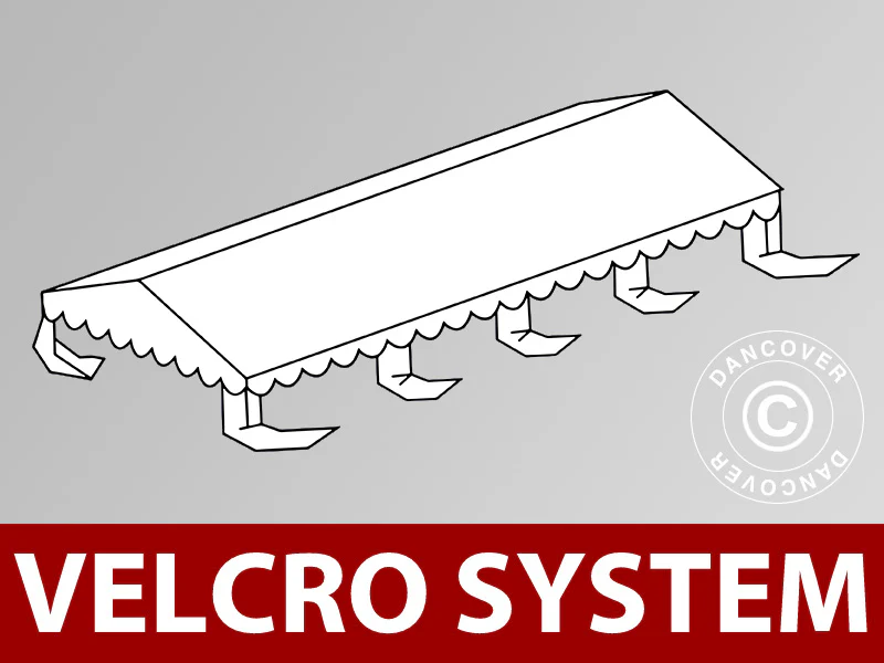 Takduk til partyteltet UNICO, PVC/Polyester, 5 x 8 m, hvit