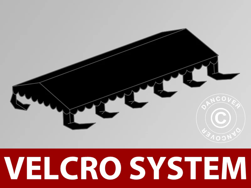 Takduk til partyteltet UNICO, PVC/Polyester, 5x10m, Svart