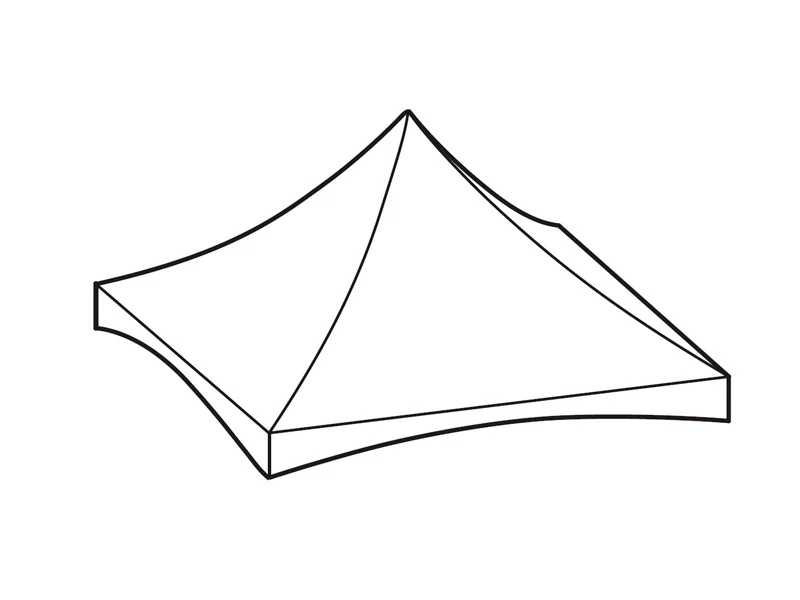 Takduk til PartyZone Pagoda 4x4m PVC, Hvit
