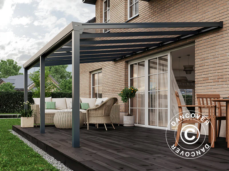 Terrassetak Easy m/glasstak, 3x5m, Antrasitt - Image 2
