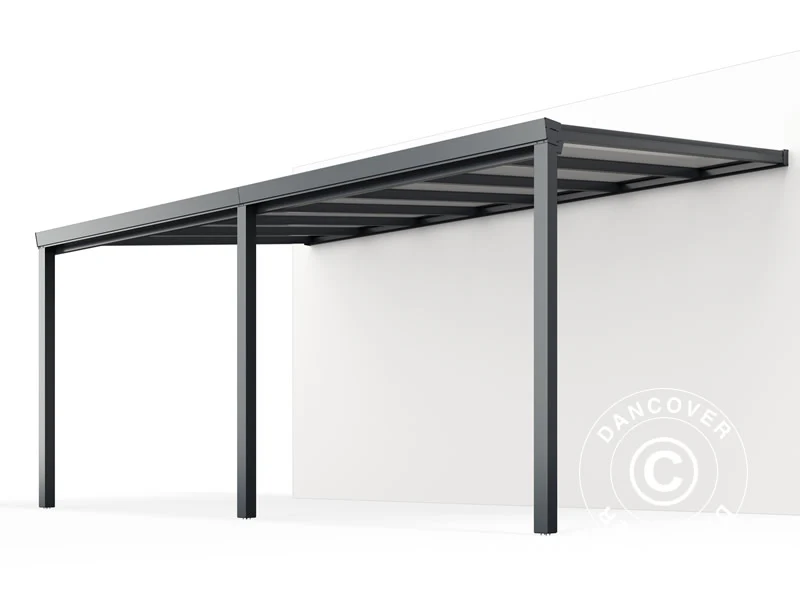 Terrassetak Easy m/tak i polykarbonat, 3x6m, Antrasitt - Image 5