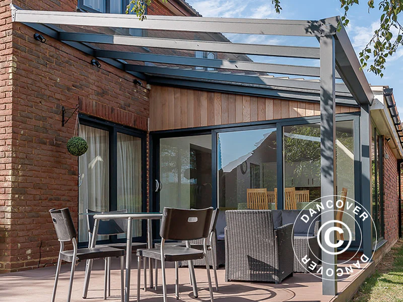 Terrassetak Expert m/glasstak, 4x4m, Antrasitt - Image 3