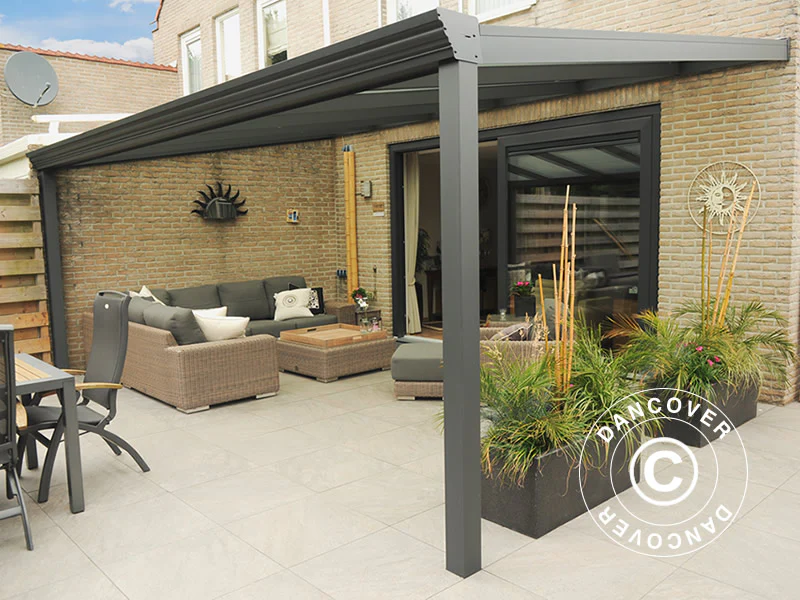Terrassetak Expert m/tak i polykarbonat, 3x5m, Antrasitt - Image 5