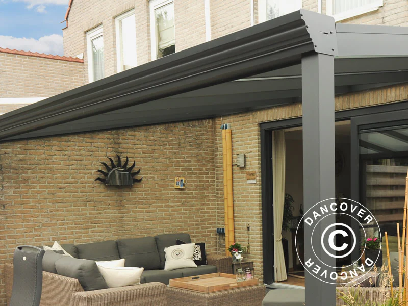 Terrassetak Expert m/tak i polykarbonat, 4x3m, Antrasitt - Image 9