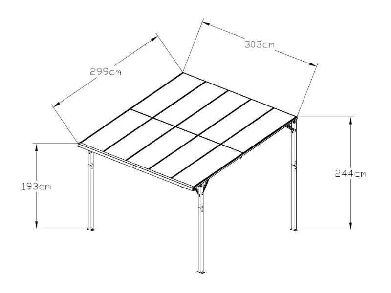 Terrassetak Sacramento 3,03x2,99m, 9,05m2, Antrasitt - Image 7