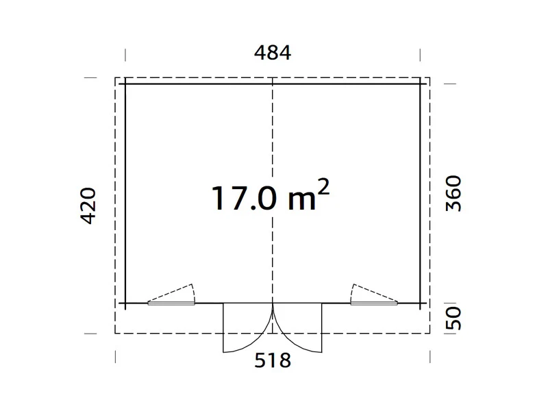 Trehytte, 5,04x3,8x2,45m, 17m², Naturlig - Image 5