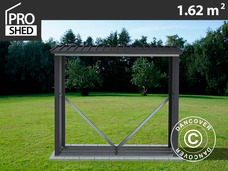 Vedskjul 1,82x0,89x1,56m, 1,62m², ProShed®, Antrasitt