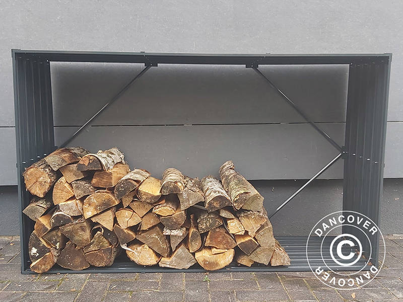 Vedskjul, høybed 1,8x0,5x1,1m ProShed®, 0,9m², Antrasitt - Image 2