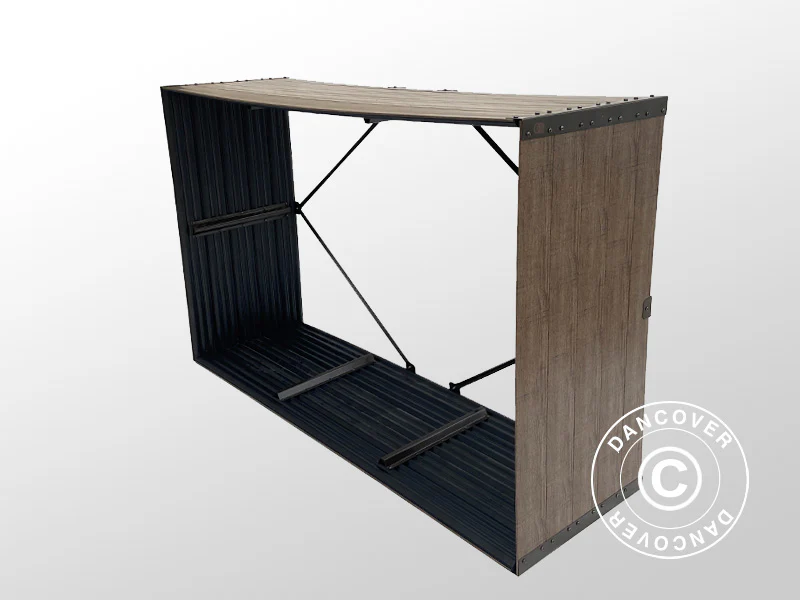 Vedskjul, høybed, GPPS, 1,5x0,5x1m, 0,75m², Brun BARE 3 STK. IGJEN - Image 2