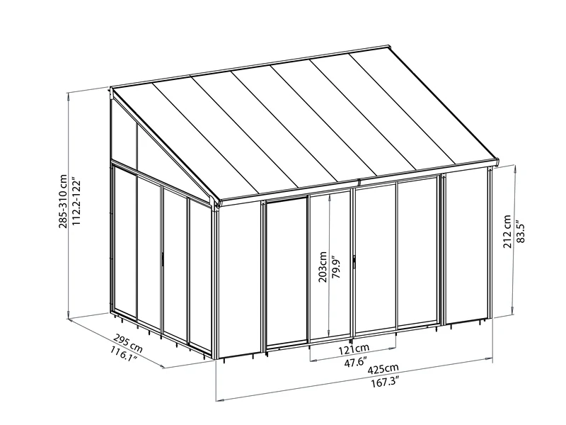 Vinterhage SanRemo, Palram/Canopia, 3x4,25m Hvit - Image 6